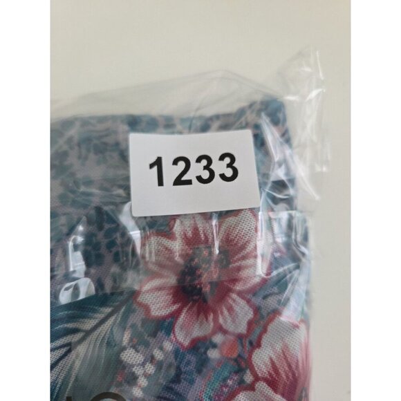 Catherines Blouse Size 0X Mesh Lined Floral Short Sleeve - Picture 6 of 6